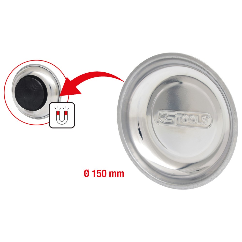 Produktabbildung Nr. 3: KS TOOLS Edelstahl Magnet-Teller, Ø 150mm