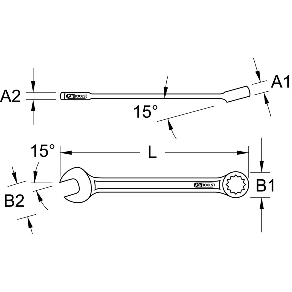 Produktabbildung: KS TOOLS Ringmaulschlüssel, abgewinkelt, 7/16"