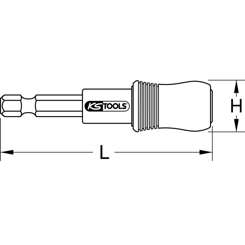Produktabbildung: KS TOOLS 1/4" EDELSTAHL Schnellwechsel-Bithalter, 65mm