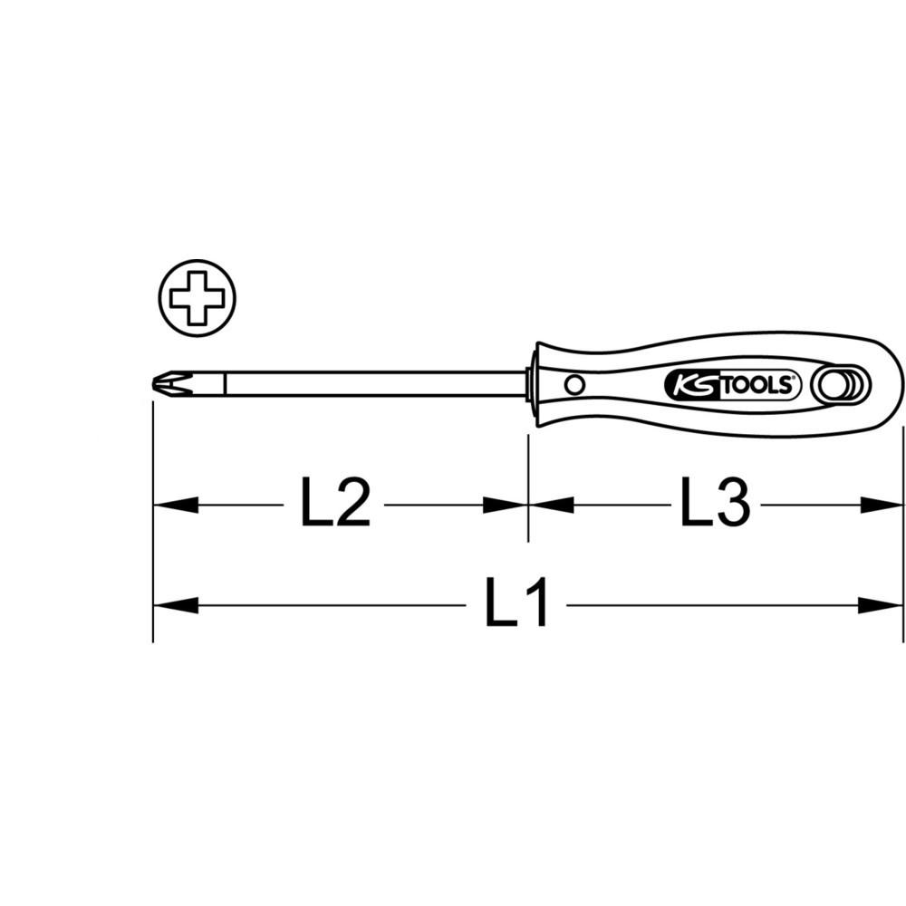 Produktabbildung: KS TOOLS EDELSTAHL Schraubendreher, PH1