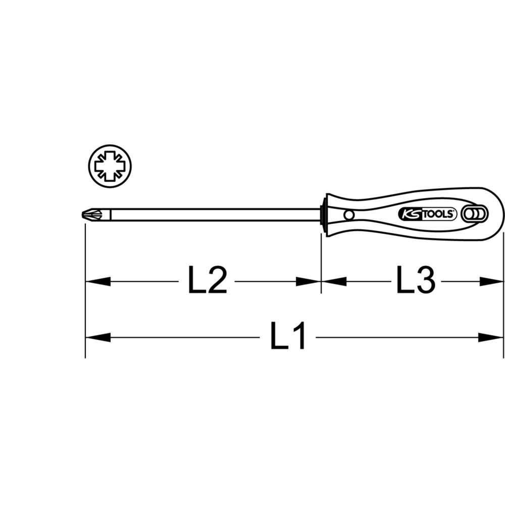 Produktabbildung Nr. 1: KS TOOLS EDELSTAHL Schraubendreher, POZIDRIV, PZ1