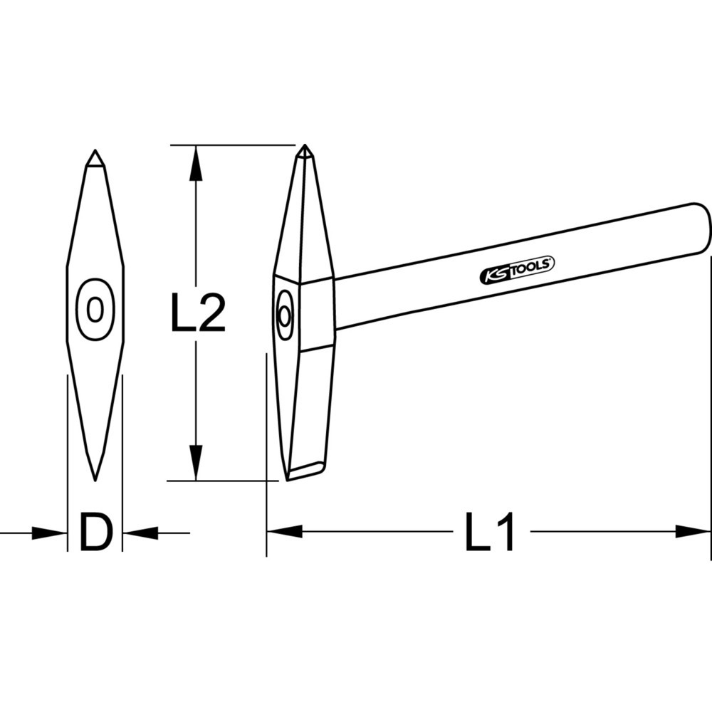 Produktabbildung Nr. 5: KS TOOLS EDELSTAHL Schweißerhammer, 300g