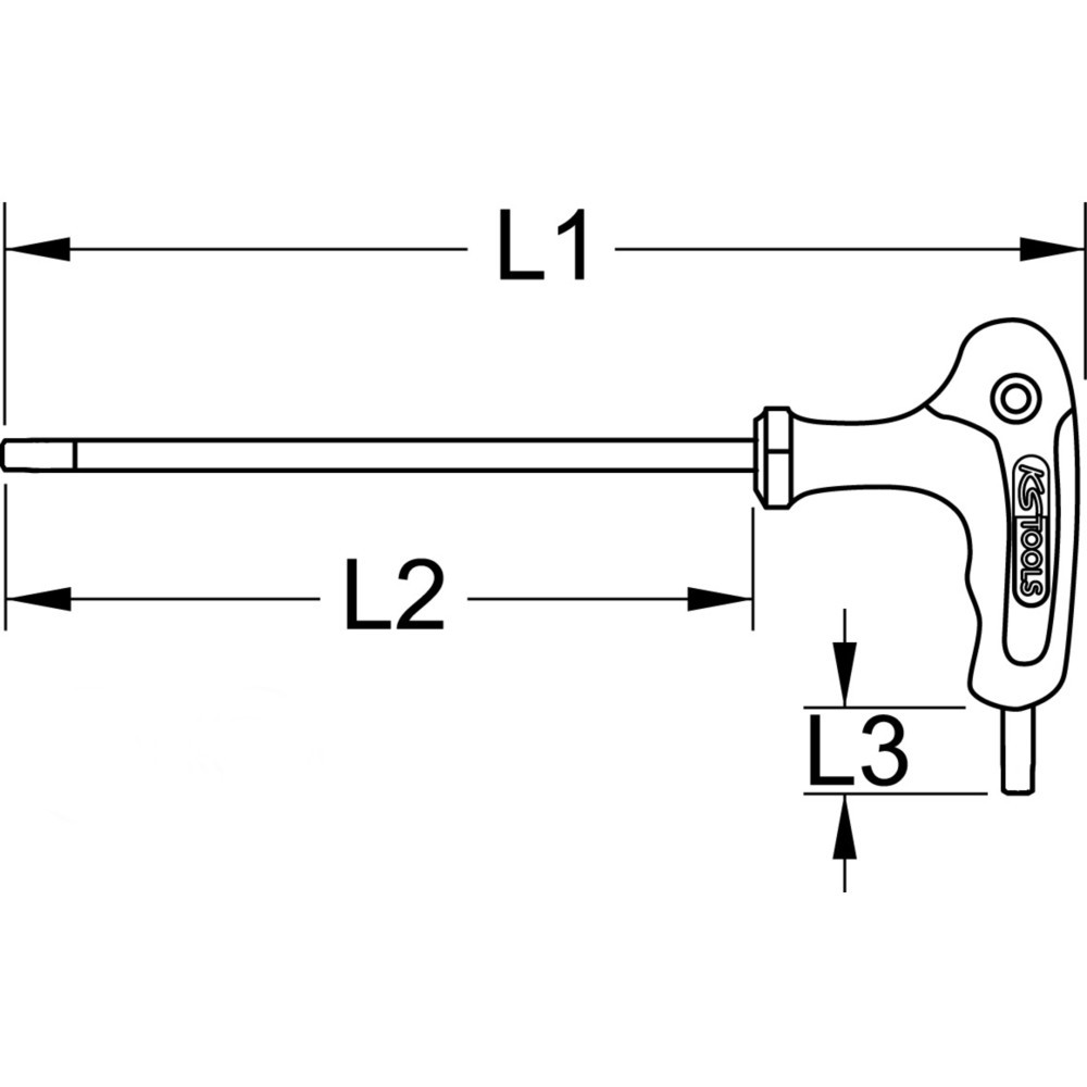 Produktabbildung Nr. 2: KS TOOLS EDELSTAHL Vierkantgriff, 1/4"