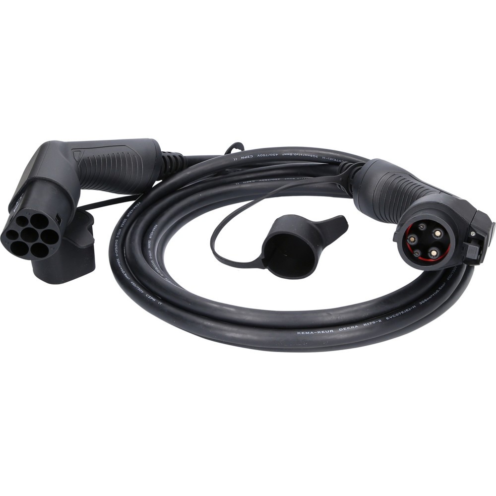 Produktabbildung: KS TOOLS efuturo Ladekabel gerade, Typ 2 auf Typ 1 Stecker, 1 Phase, bis zu 7,4 kW, 32 A, 230 V, Mode 3, 5 Meter