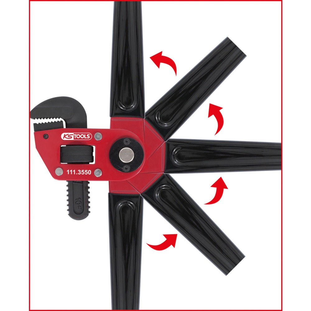 Produktabbildung Nr. 5: KS TOOLS Einhand-Rohrzange 1.1/2" mit verstellbarem Kopf