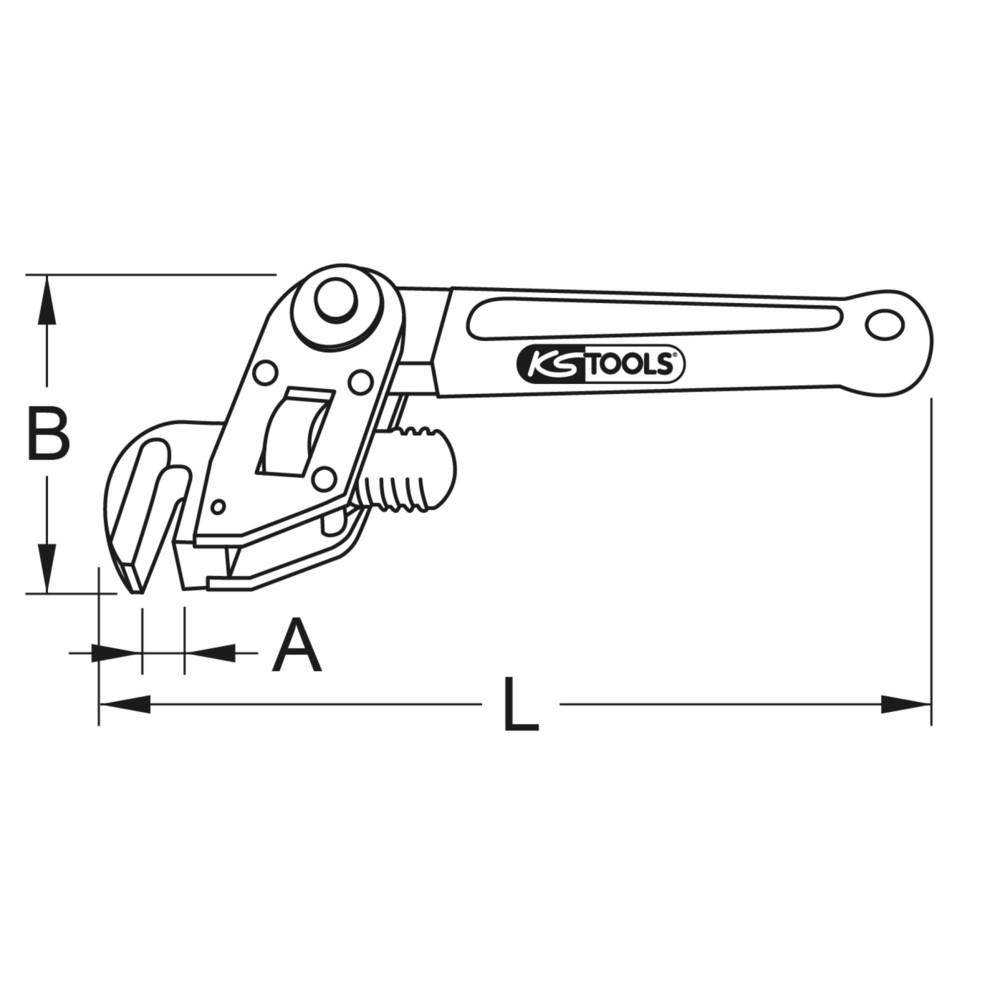 Produktabbildung Nr. 11: KS TOOLS Einhand-Rohrzange 1.1/2" mit verstellbarem Kopf