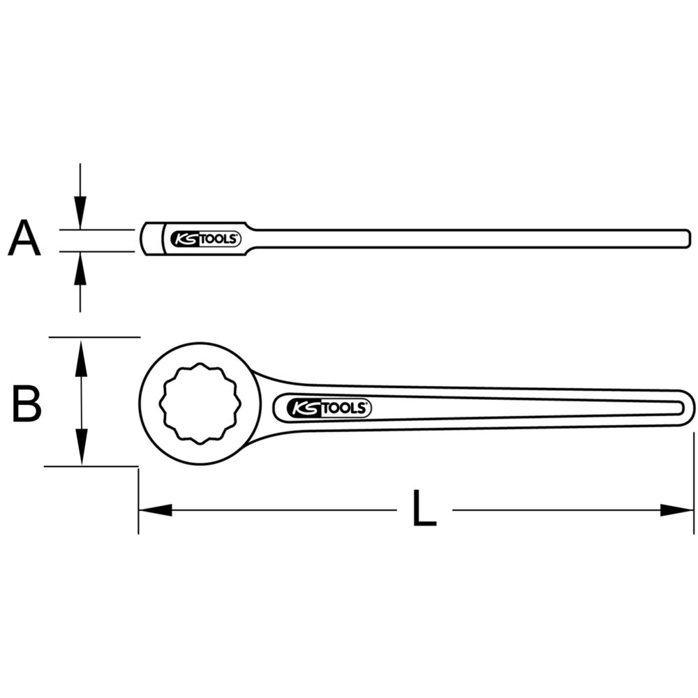 Produktabbildung Nr. 2: KS TOOLS Einringschlüssel, gerade, 70 mm