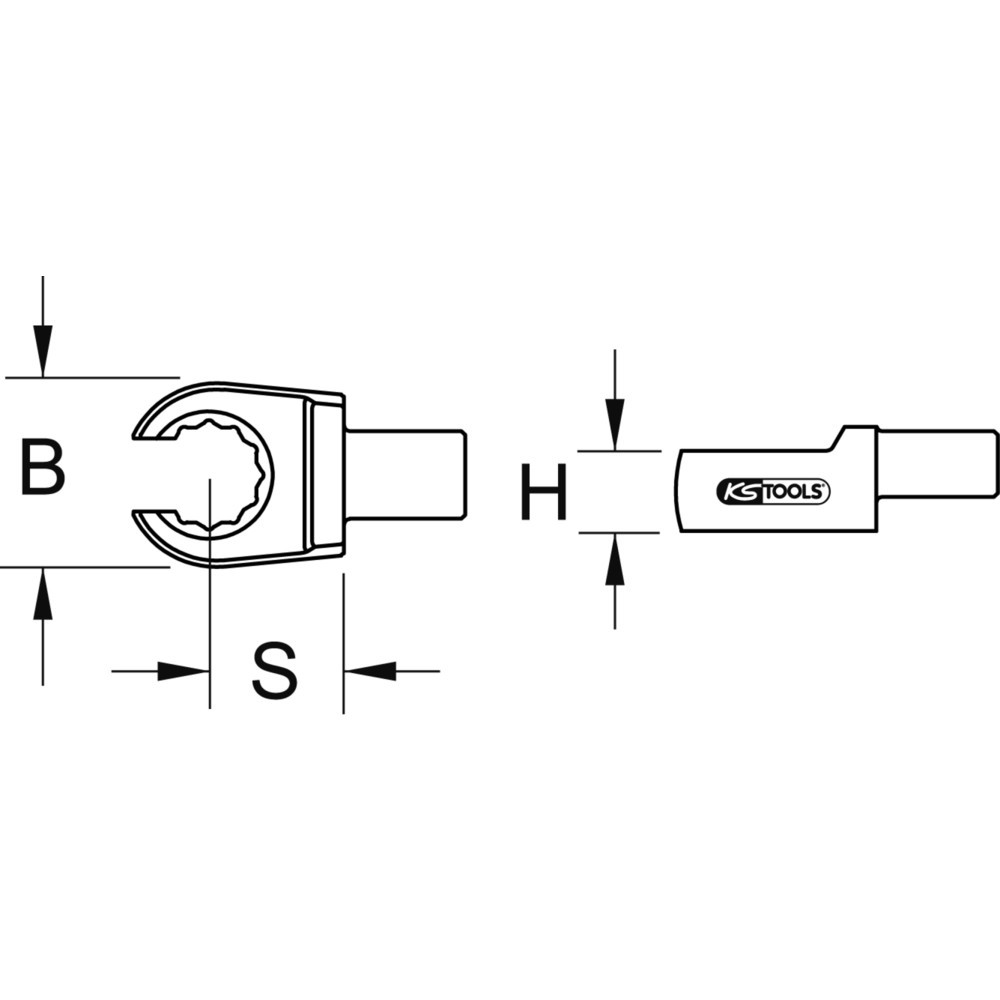 Produktabbildung Nr. 2: KS TOOLS 9x12mm Einsteck-Ringschlüssel offen, 14mm