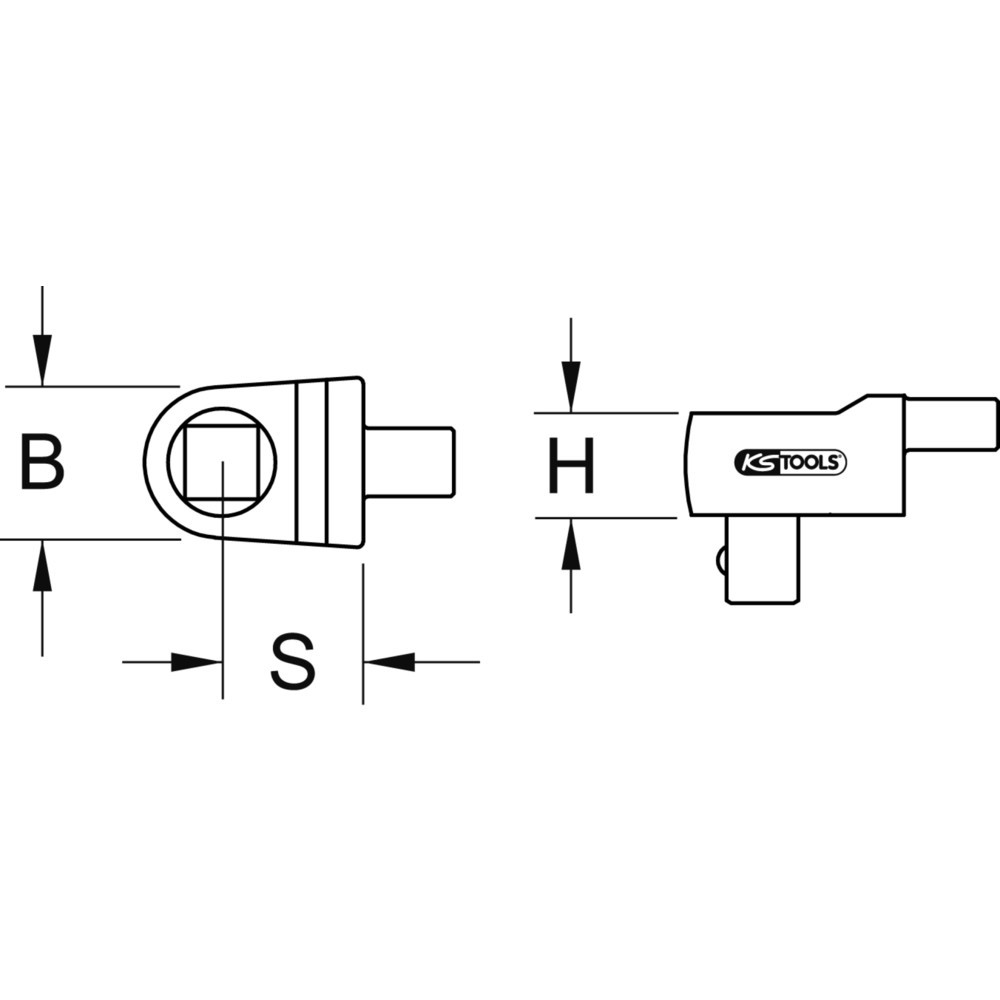 Produktabbildung Nr. 3: KS TOOLS 9x12mm Einsteck-Vierkant, 1/4"