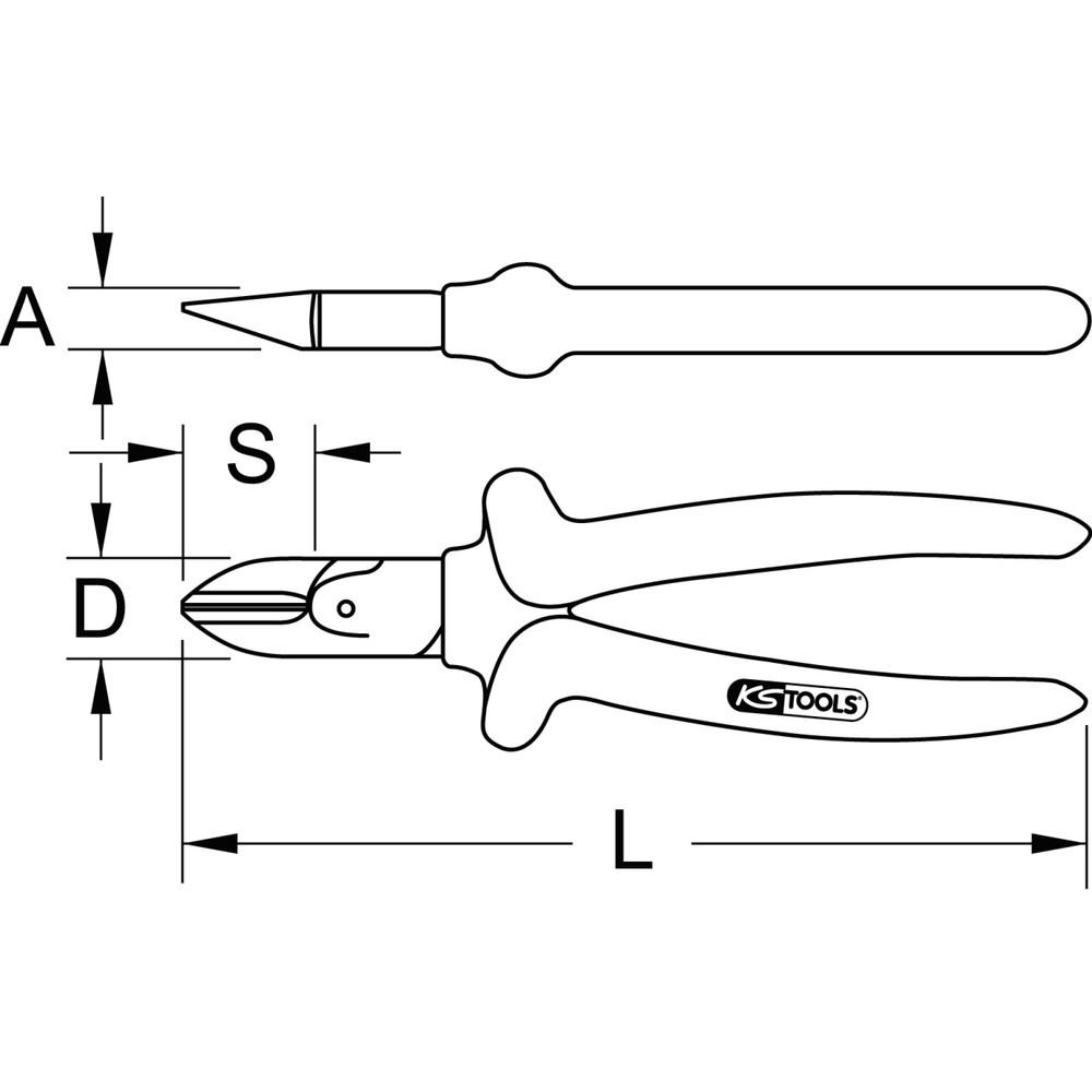 Produktabbildung Nr. 6: KS TOOLS ERGOTORQUE Diagonal-Seitenschneider, 125mm