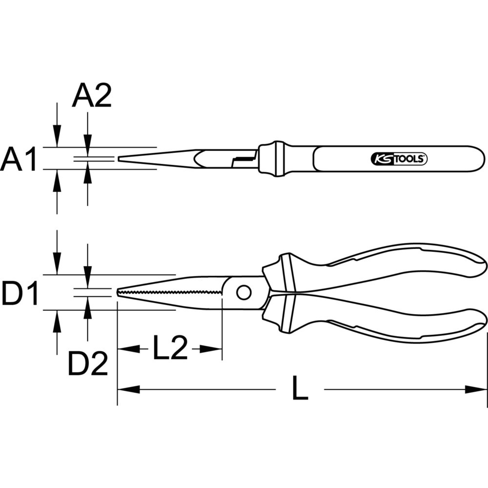 Produktabbildung Nr. 1: KS TOOLS ERGOTORQUE Flachzange, 200mm