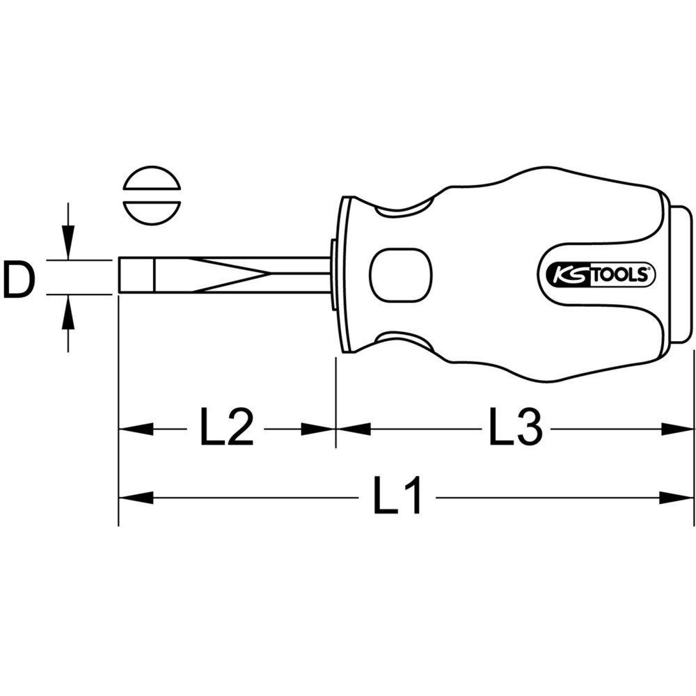 Produktabbildung: KS TOOLS ERGOTORQUEmax Schlitz-Schraubendreher, 6mm, kurze Form