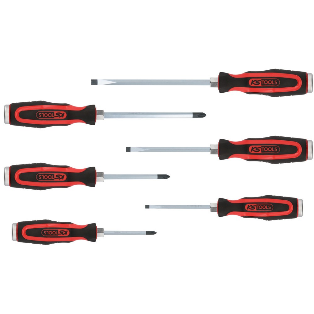 Produktabbildung: KS TOOLS ERGOTORQUEmax Schlagkappen-Schraubendreher-Satz, 6-tlg Schlitz, PH