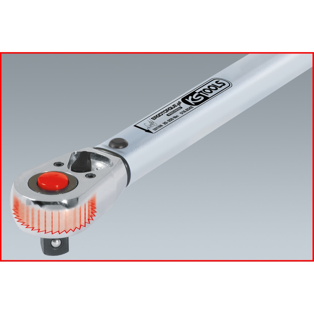 KS TOOLS 1/2" ERGOTORQUE®precision Ratschen-Drehmomentschlüssel, 40-200Nm, rot Produktabbildung Nr. 6: KS TOOLS 1/2" ERGOTORQUE®precision Ratschen-Drehmomentschlüssel, 40-200Nm, rot
