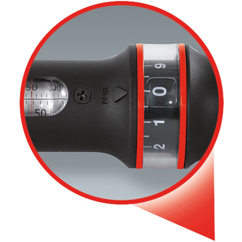 Produktabbildung Nr. 10: KS TOOLS 1/2" ERGOTORQUE®precision Ratschen-Drehmomentschlüssel, 40-200Nm, rot