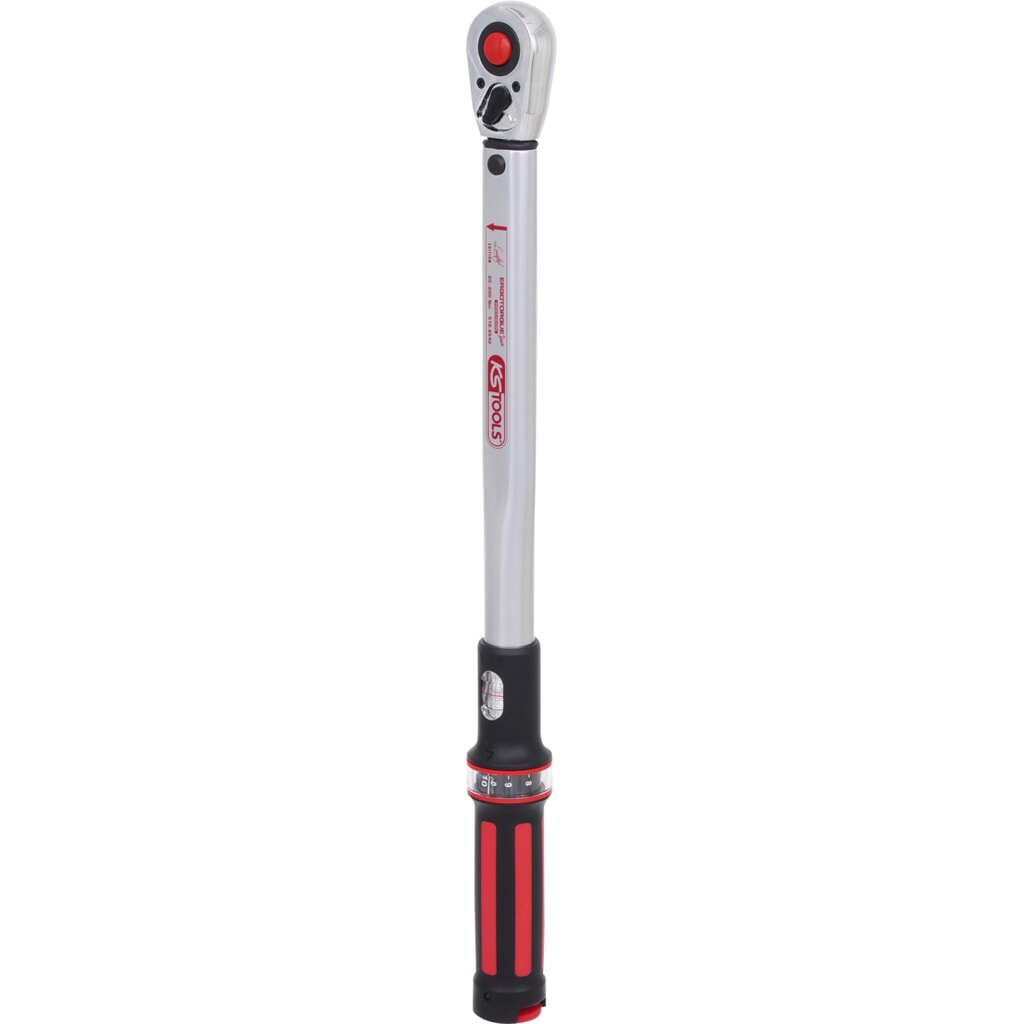 KS TOOLS 1/2" ERGOTORQUE®precision Ratschen-Drehmomentschlüssel, 40-200Nm, rot Produktabbildung: KS TOOLS 1/2" ERGOTORQUE®precision Ratschen-Drehmomentschlüssel, 40-200Nm, rot