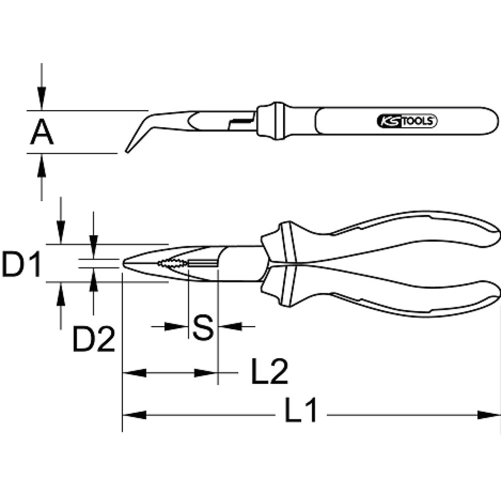 Produktabbildung Nr. 6: KS TOOLS ERGOTORQUE VDE Flachrundzange, gebogen, 165mm