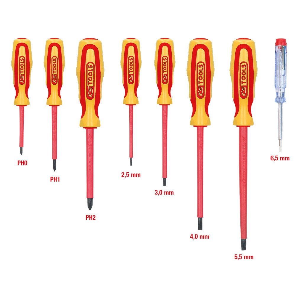 Produktabbildung: KS TOOLS ERGOTORQUE VDE Schraubendreher-Satz, PH+Schlitz, 8-tlg