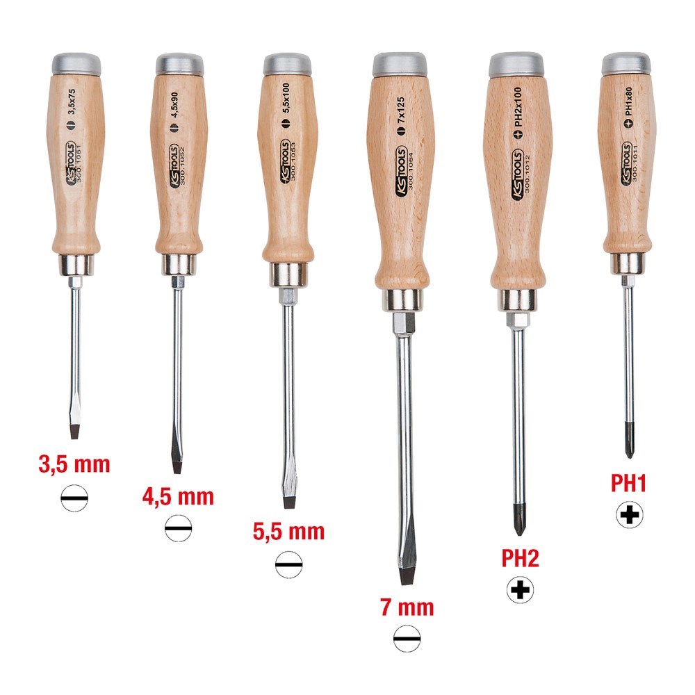 Produktabbildung Nr. 3: KS TOOLS ERGOTORQUE WOODmax Schlag-Schraubendreher-Satz, 6-tlg