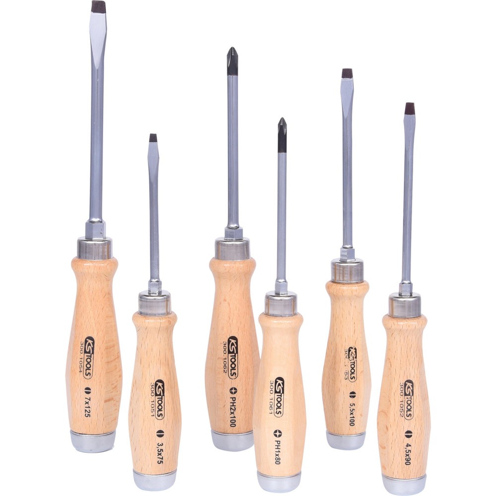 Produktabbildung: KS TOOLS ERGOTORQUE WOODmax Schlag-Schraubendreher-Satz, 6-tlg