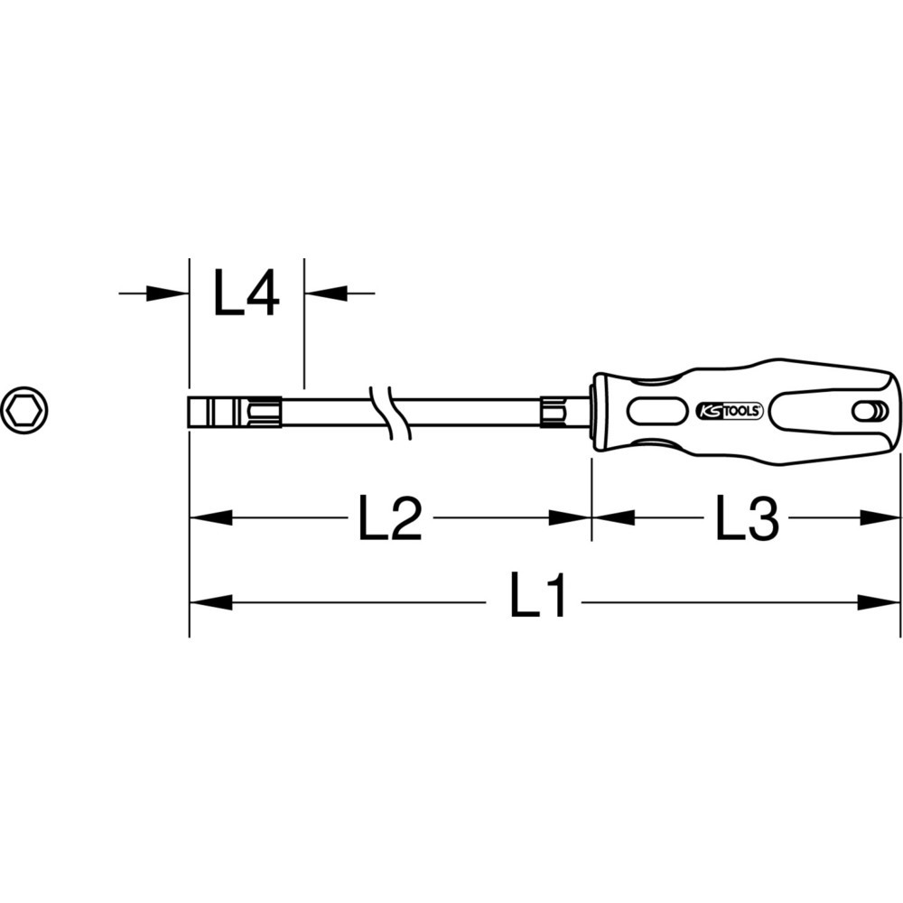 Produktabbildung: KS TOOLS 1/4" ERGOTORQUEplus Bit-Schraubendreher, XL, 614mm