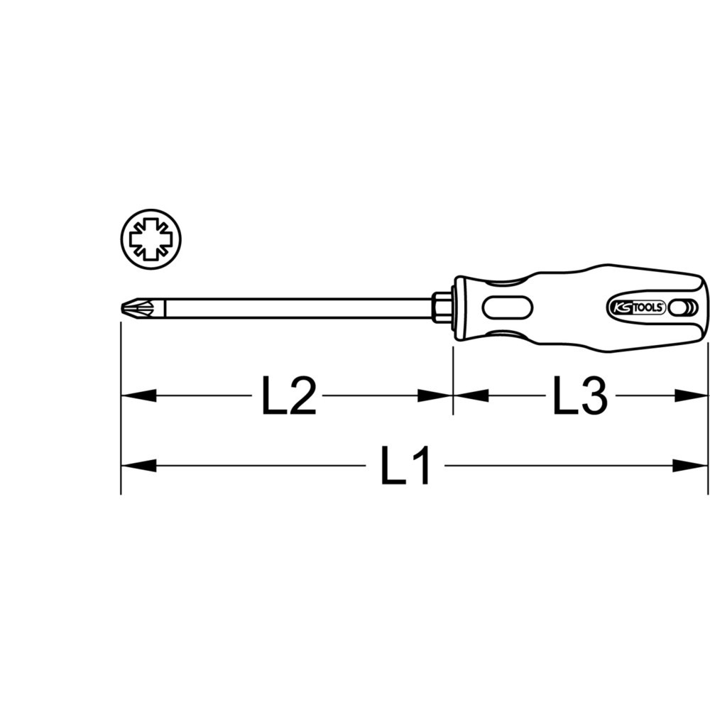Produktabbildung Nr. 2: KS TOOLS ERGOTORQUEplus Schraubendreher, PZ3, 265mm