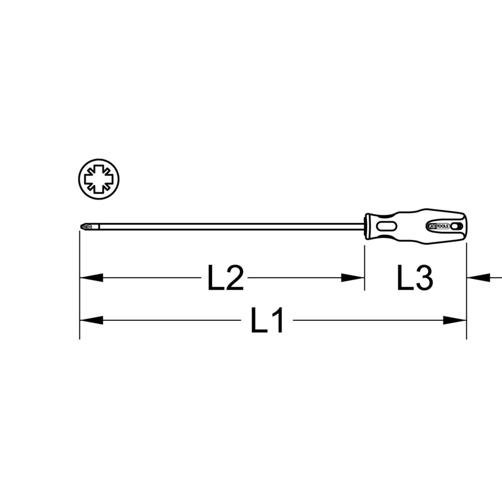 Produktabbildung Nr. 5: KS TOOLS ERGOTORQUEplus Schraubendreher, PZ1, 405mm