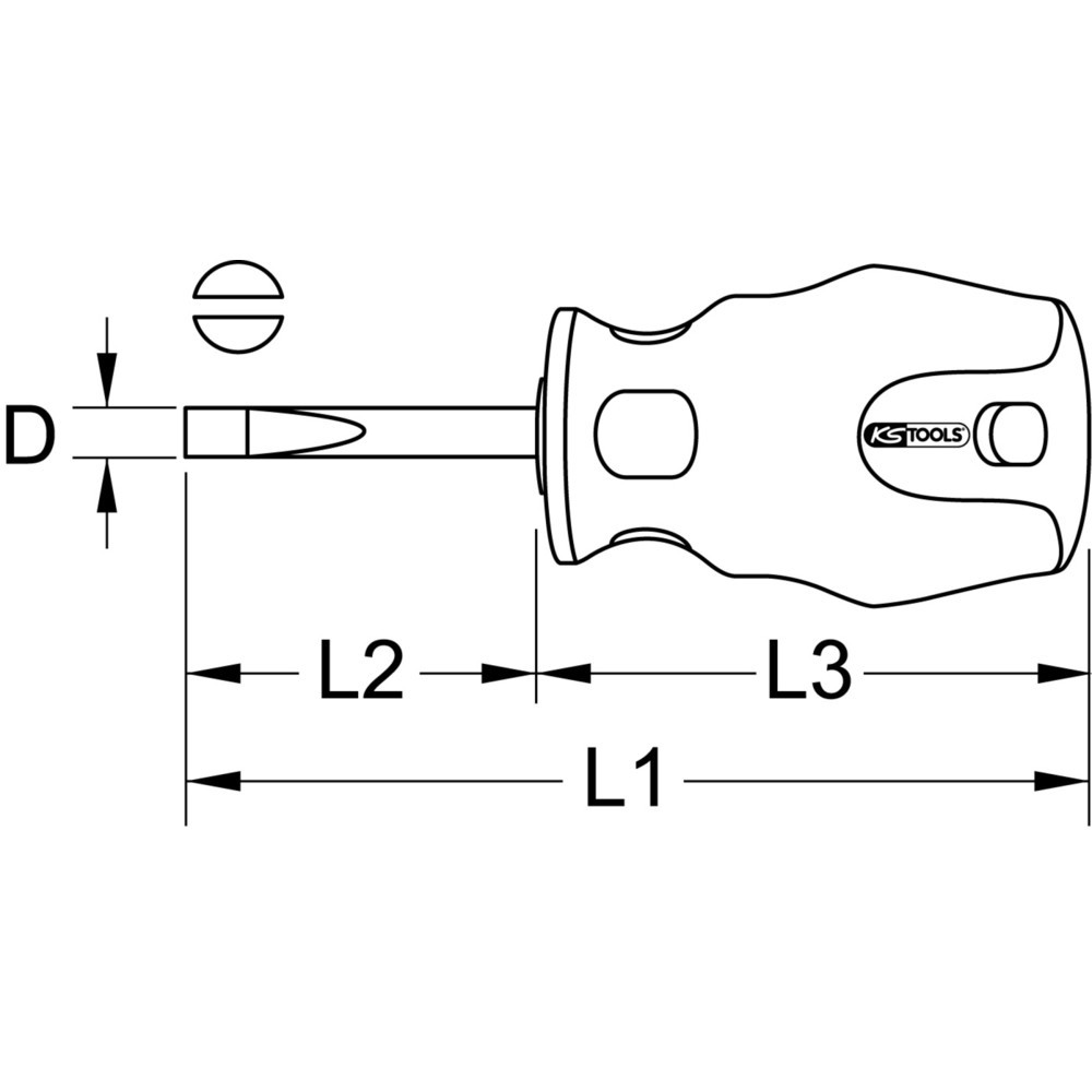 Produktabbildung Nr. 6: KS TOOLS ERGOTORQUEplus Schlitz-Schraubendreher, kurz, 4mm