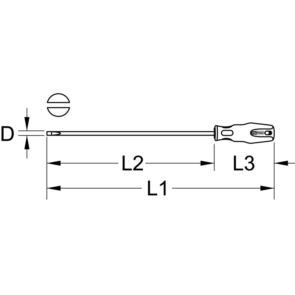 Produktabbildung Nr. 6: KS TOOLS ERGOTORQUEplus Schlitz-Schraubendreher, 8mm, 405mm lang