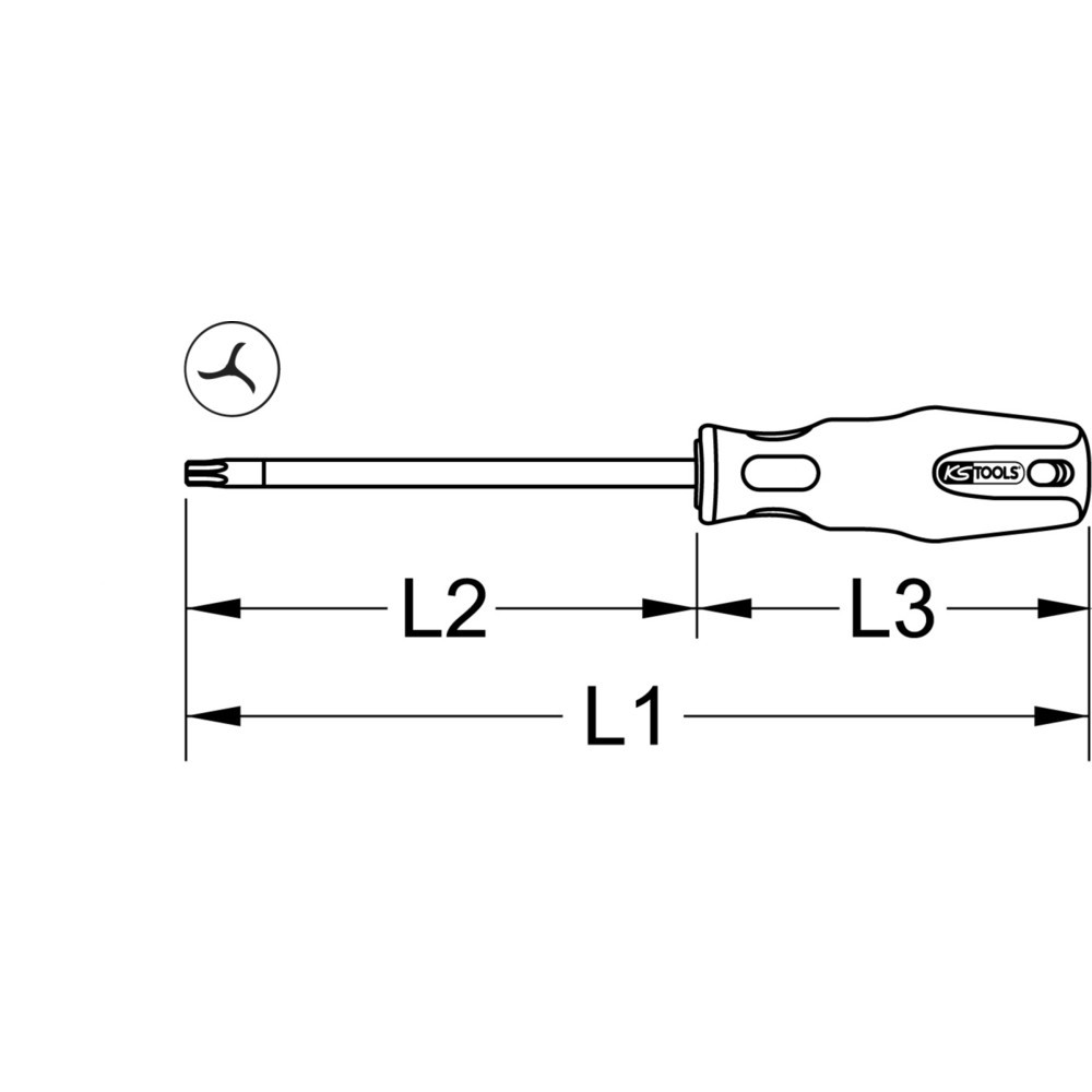 Produktabbildung Nr. 5: KS TOOLS ERGOTORQUEplus® Schraubendreher fürTRI-WING-Schrauben, #0