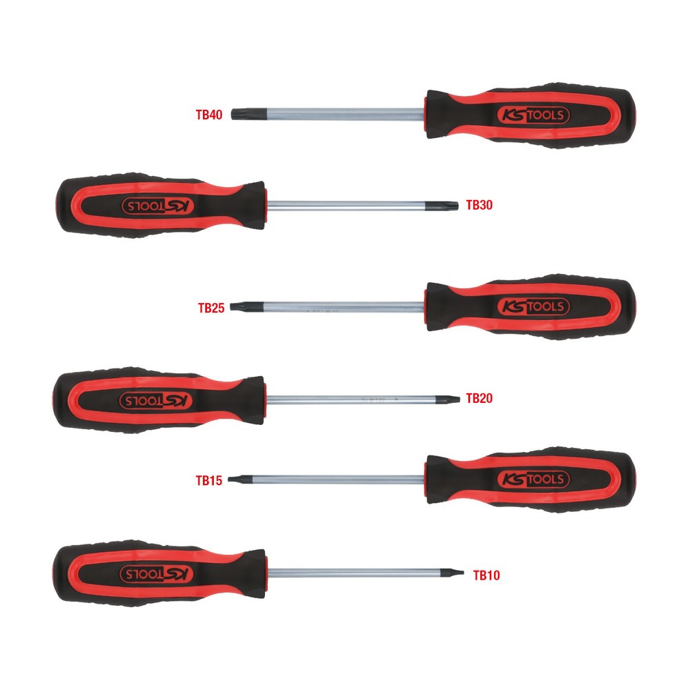 Produktabbildung Nr. 1: KS TOOLS ERGOTORQUEplus Schraubendreher-Satz, 6-tlg, Torx mit Bohrung
