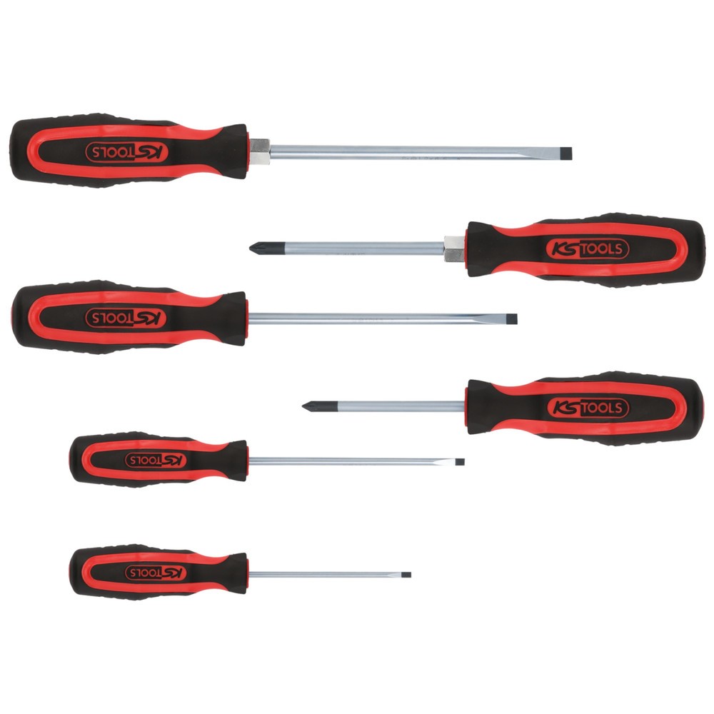 Produktabbildung: KS TOOLS ERGOTORQUEplus Schraubendreher-Satz, 6-tlg Schlitz, PZ