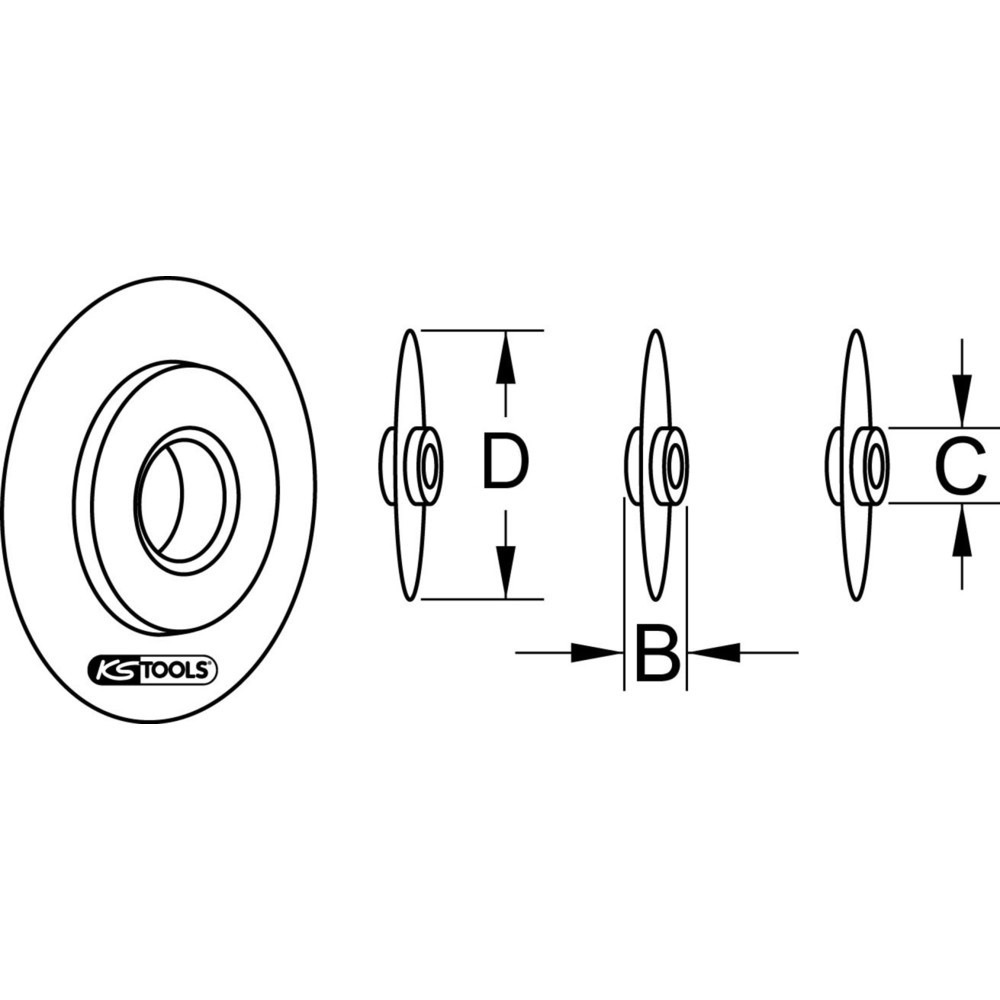 Produktabbildung: KS TOOLS Ersatzschneidrad für Rohrabschneider, Metall, 18mm