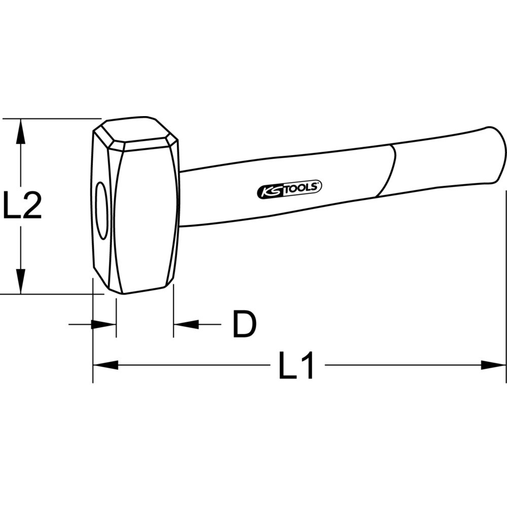 Produktabbildung Nr. 6: KS TOOLS Fäustel mit Hickorystiel, 1250g