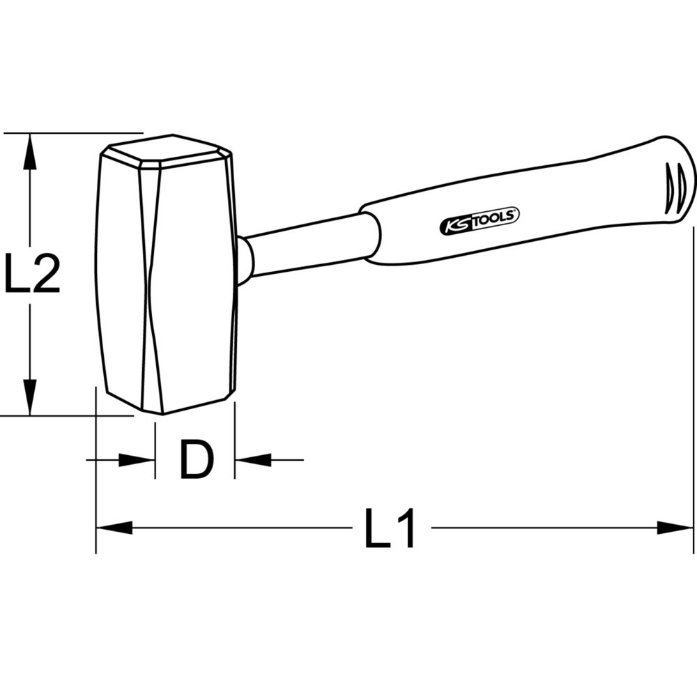 Produktabbildung Nr. 5: KS TOOLS Fäustel mit Stahlrohr-Stiel und Kunststoffgriff, 1250g