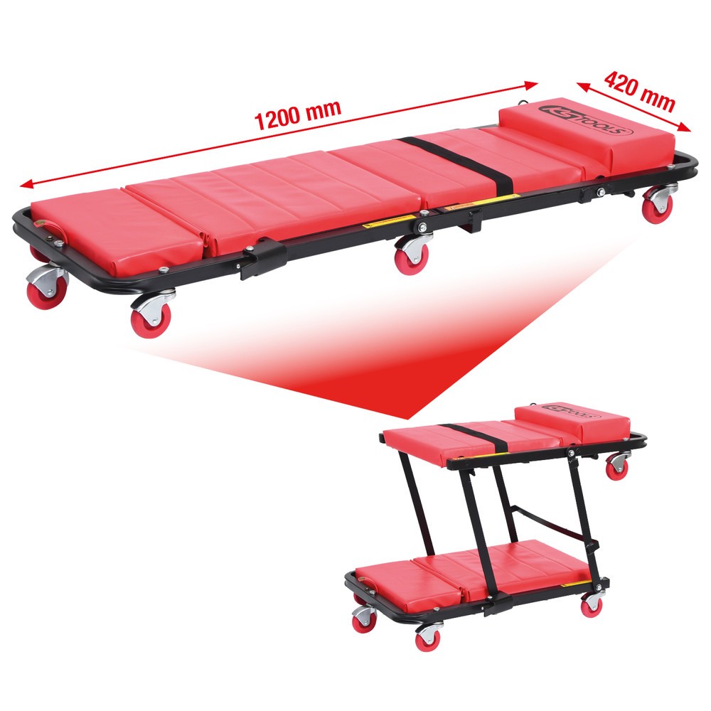 Produktabbildung Nr. 10: KS TOOLS Fahrbare Liege und Klappsitz, 1200x420mm