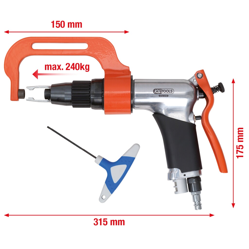 KS TOOLS Druckluft-Schweißpunkt-Bohrmaschinen-Satz, 3-tlg Produktabbildung Nr. 3: KS TOOLS Druckluft-Schweißpunkt-Bohrmaschinen-Satz, 3-tlg
