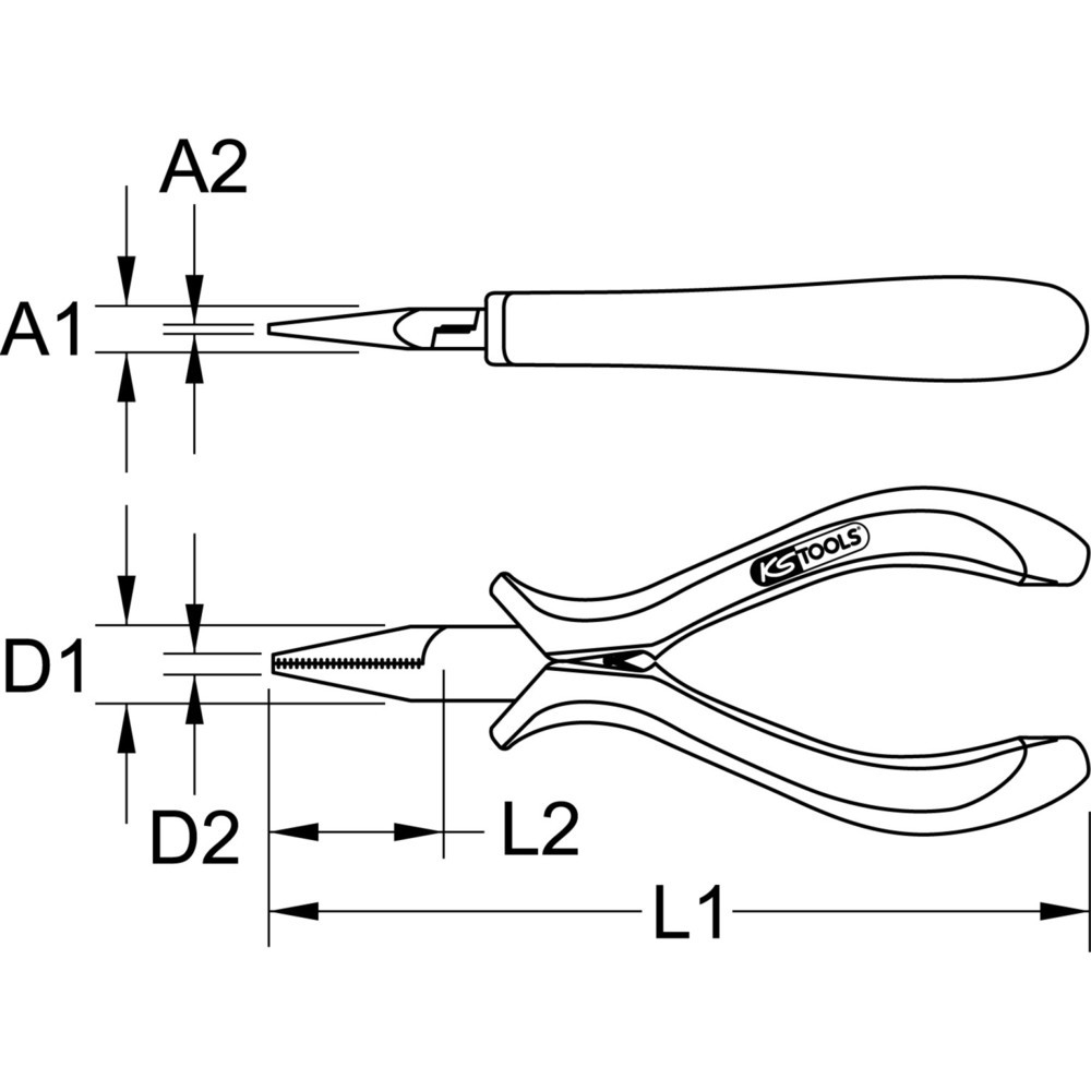 Produktabbildung: KS TOOLS Feinmechanik-Flachzange, 125mm
