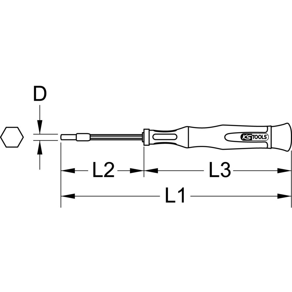 Produktabbildung Nr. 2: KS TOOLS Feinmechanik-Schraubendreher Außensechskant, 3/16"