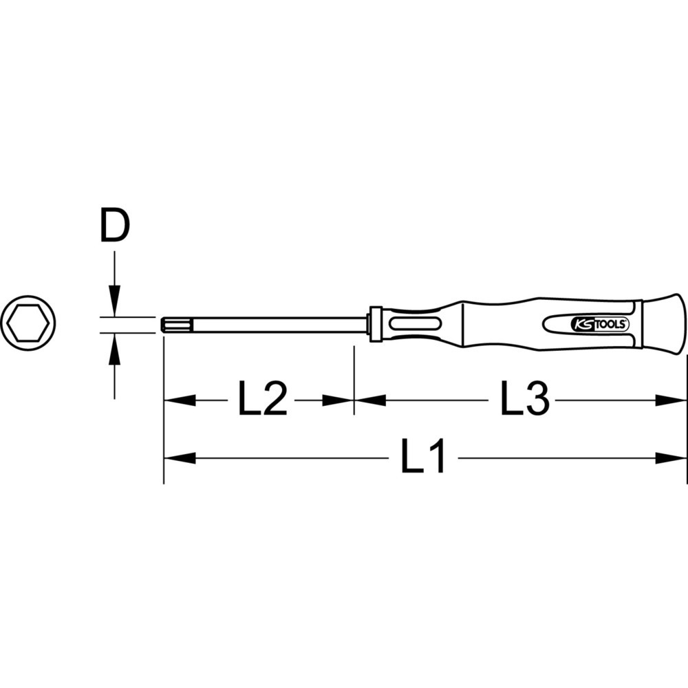 Produktabbildung: KS TOOLS Feinmechanik-Schraubendreher für Innensechskantschrauben - mit Kugelkopf, 2,0 mm