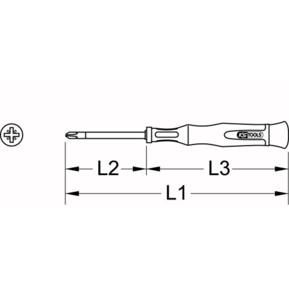 Produktabbildung: KS TOOLS Feinmechanik-Schraubendreher, PZ0x3mm