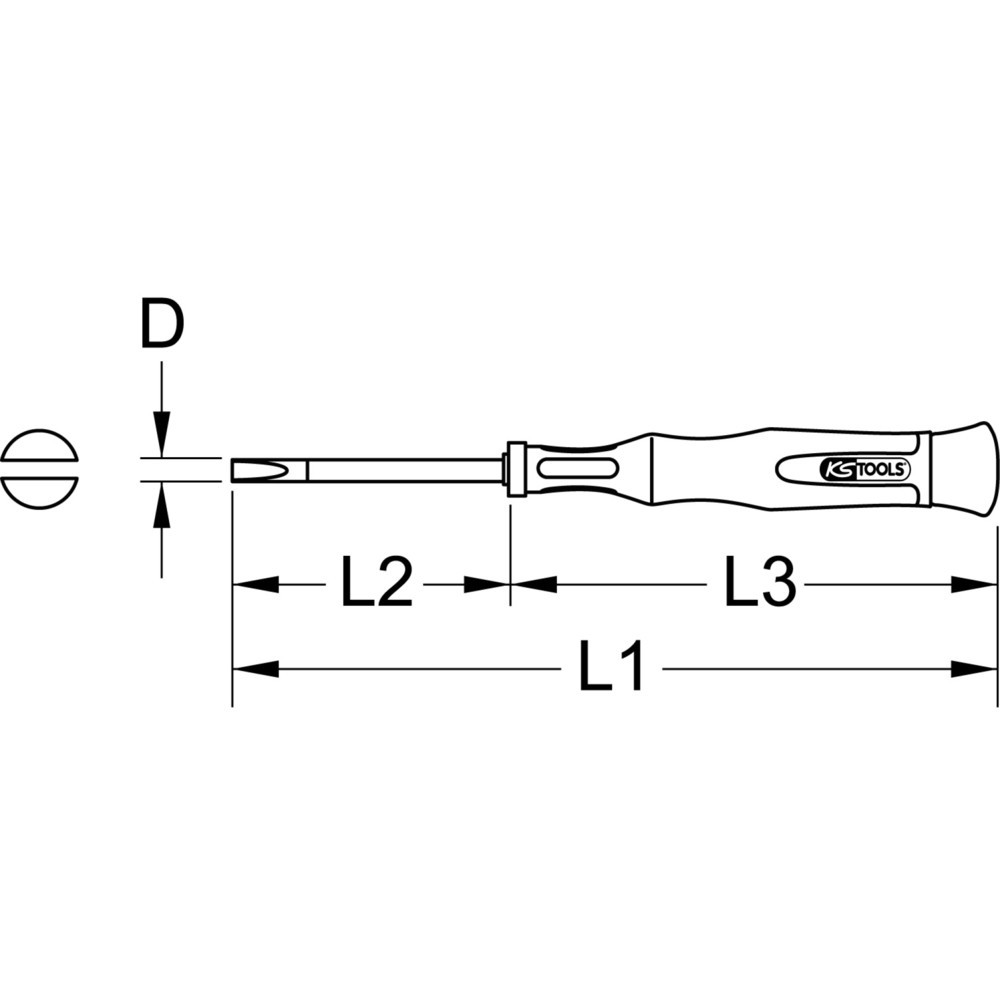 Produktabbildung Nr. 2: KS TOOLS Feinmechanik-Schlitz-Schraubendreher, 4,0 mm, 195,0 mm