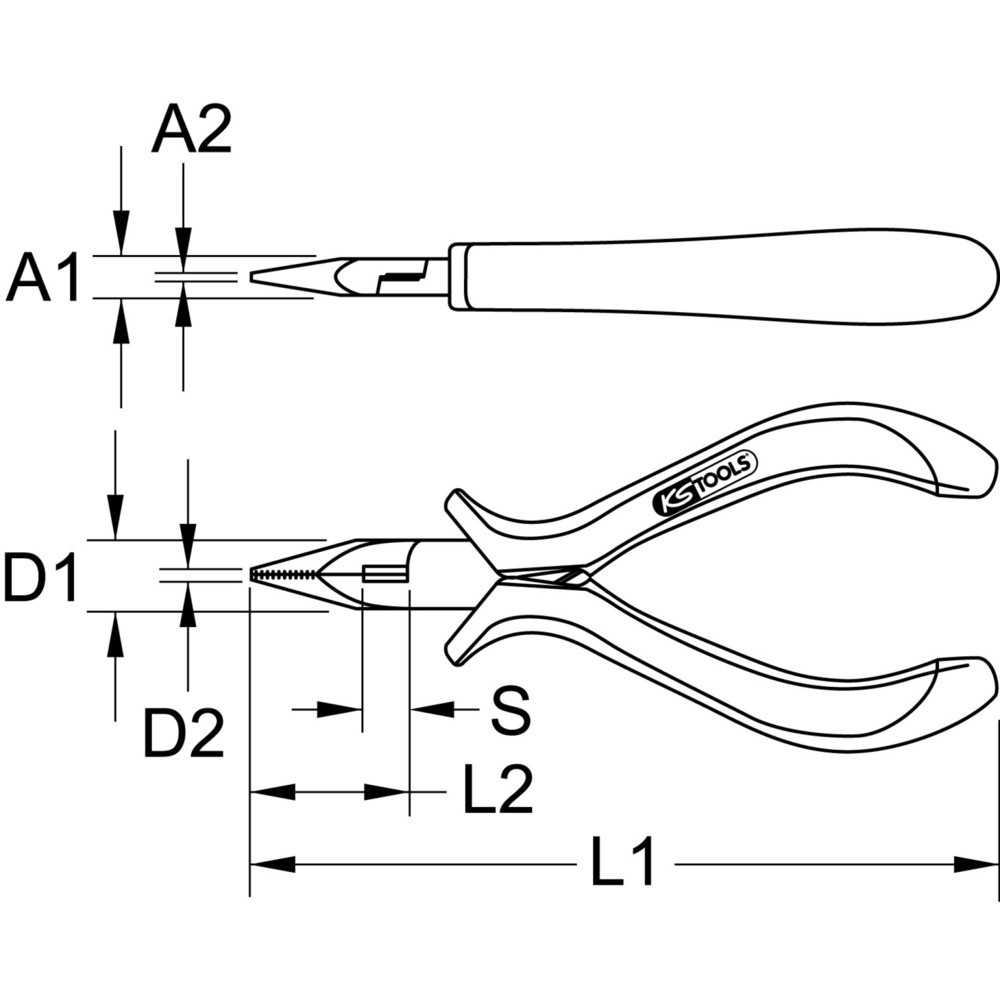 Produktabbildung: KS TOOLS Feinmechanik-Telefonzange, 130mm