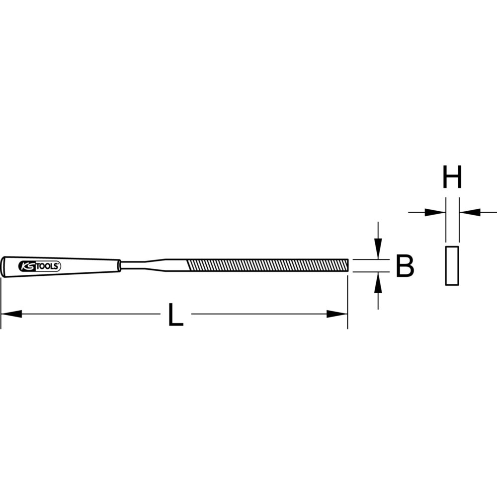 Produktabbildung: KS TOOLS Flach-Nadelfeile, 5x1mm