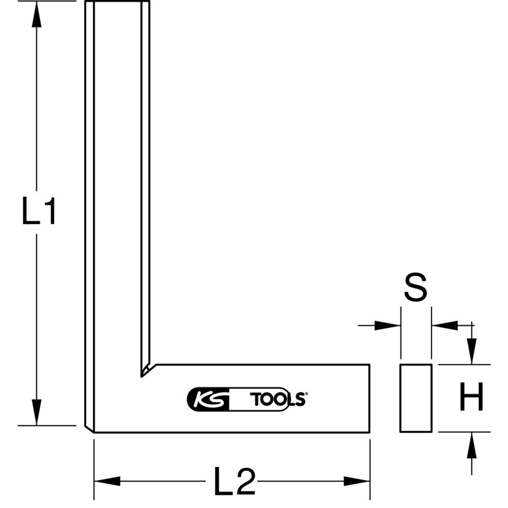 Produktabbildung: KS TOOLS Flachwinkel, 200mm