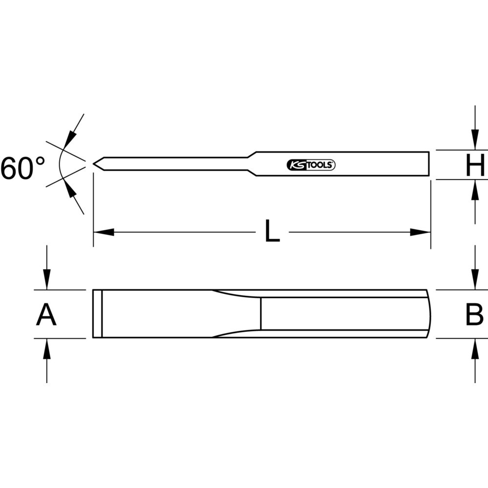 Produktabbildung: KS TOOLS Fugenmeißel, flach oval, 250x50mm