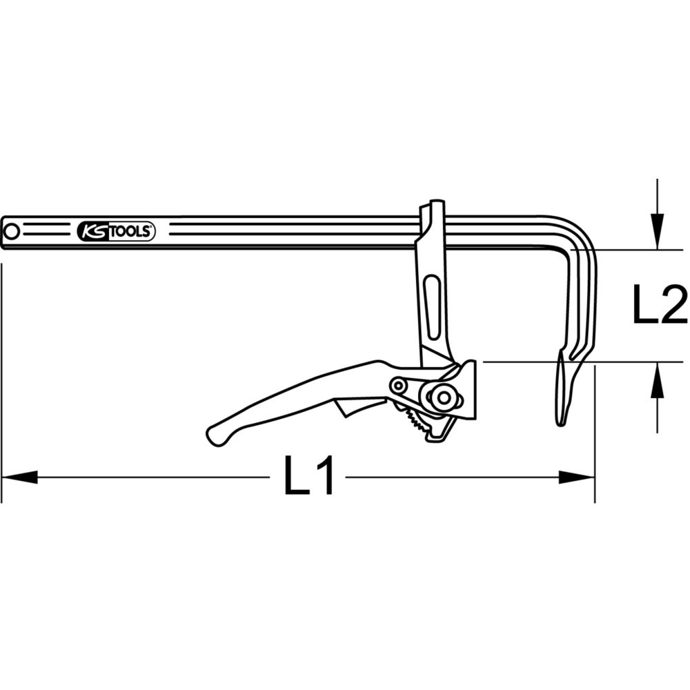 Produktabbildung Nr. 2: KS TOOLS Ganzstahl-Schnellspann-Schraubzwinge, 140x300mm