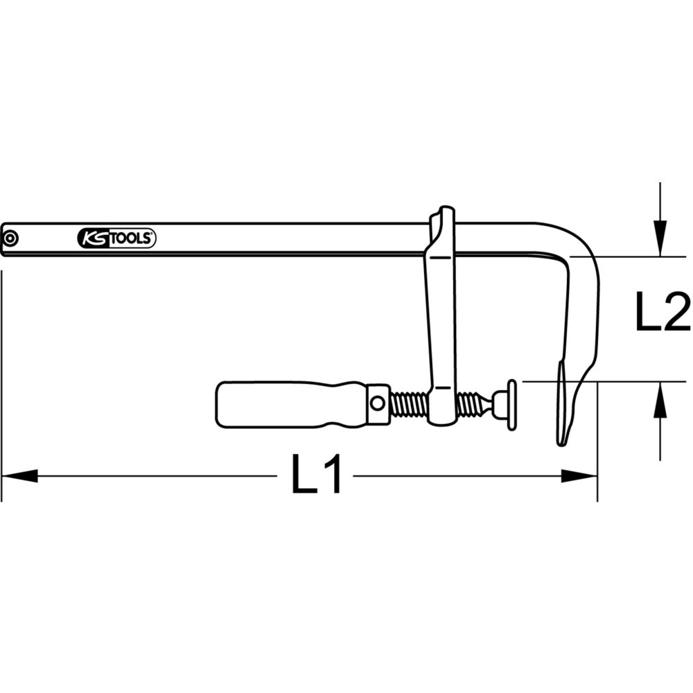 Produktabbildung Nr. 5: KS TOOLS Ganzstahl-Schraubzwinge, 50x100mm