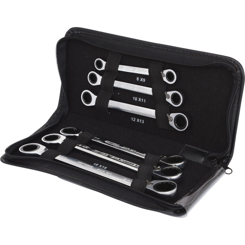 Produktabbildung: KS TOOLS GEARplus Doppel-Ratschenringschlüssel-Satz,umschaltbar,6-tlg
