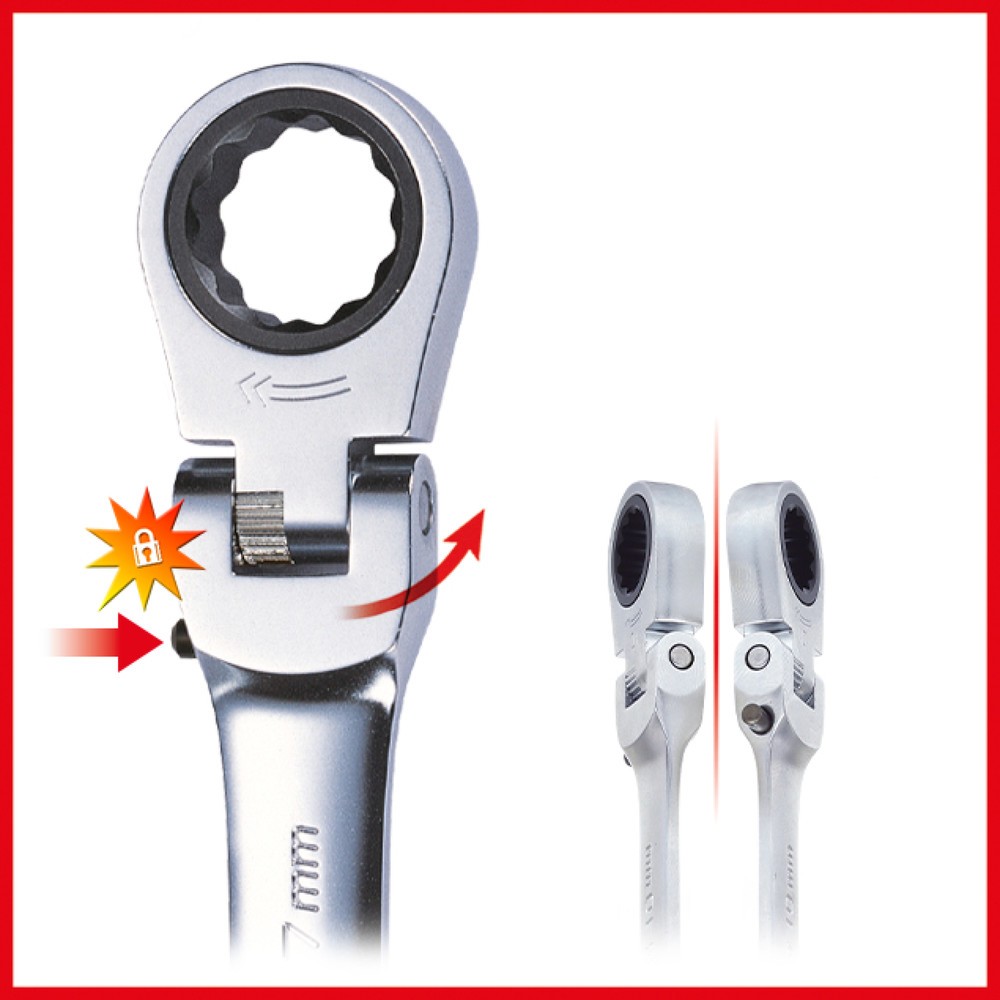 Produktabbildung Nr. 2: KS TOOLS GEARplus Gelenk-Ratschenringmaulschlüssel feststellbar, 8mm